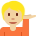 person tipping hand: medium-light skin tone 💁🏼 Discord emoji — free static PNG download
