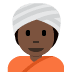 person wearing turban: dark skin tone 👳🏿 Discord emoji — free static PNG download
