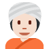 person wearing turban: light skin tone 👳🏻 Discord emoji — free static PNG download