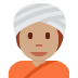 person wearing turban: medium skin tone 👳🏽 Discord emoji — free static PNG download