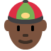 person with skullcap: dark skin tone 👲🏿 Discord emoji — free static PNG download