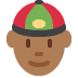 person with skullcap: medium-dark skin tone 👲🏾 Discord emoji — free static PNG download