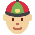 person with skullcap: medium-light skin tone 👲🏼 Discord emoji — free static PNG download