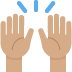 raising hands: medium skin tone 🙌🏽 Discord emoji — free static PNG download