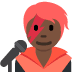 singer: dark skin tone 🧑🏿‍🎤 Discord emoji — free static PNG download