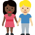 woman and man holding hands: dark skin tone, medium-light skin tone 👩🏿‍🤝‍👨🏼 Discord emoji — free static PNG download