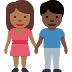 woman and man holding hands: medium-dark skin tone, dark skin tone 👩🏾‍🤝‍👨🏿 Discord emoji — free static PNG download