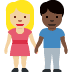 woman and man holding hands: medium-light skin tone, dark skin tone 👩🏼‍🤝‍👨🏿 Discord emoji — free static PNG download