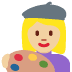 woman artist: medium-light skin tone 👩🏼‍🎨 Discord emoji — free static PNG download