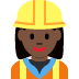 woman construction worker: dark skin tone 👷🏿‍♀️ Discord emoji — free static PNG download