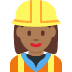 woman construction worker: medium-dark skin tone 👷🏾‍♀️ Discord emoji — free static PNG download