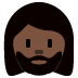 woman: dark skin tone, beard 🧔🏿‍♀️ Discord emoji — free static PNG download