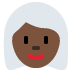 woman: dark skin tone, white hair 👩🏿‍🦳 Discord emoji — free static PNG download