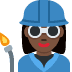 woman factory worker: dark skin tone 👩🏿‍🏭 Discord emoji — free static PNG download