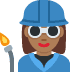 woman factory worker: medium-dark skin tone 👩🏾‍🏭 Discord emoji — free static PNG download