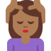 woman getting massage: medium-dark skin tone 💆🏾‍♀️ Discord emoji — free static PNG download