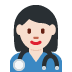 woman health worker: light skin tone 👩🏻‍⚕️ Discord emoji — free static PNG download