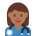 woman health worker: medium-dark skin tone 👩🏾‍⚕️ Discord emoji — free static PNG download