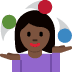 woman juggling: dark skin tone 🤹🏿‍♀️ Discord emoji — free static PNG download