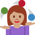 woman juggling: medium skin tone 🤹🏽‍♀️ Discord emoji — free static PNG download