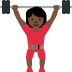woman lifting weights: dark skin tone 🏋🏿‍♀️ Discord emoji — free static PNG download