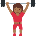 woman lifting weights: medium-dark skin tone 🏋🏾‍♀️ Discord emoji — free static PNG download