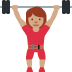 woman lifting weights: medium skin tone 🏋🏽‍♀️ Discord emoji — free static PNG download