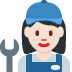 woman mechanic: light skin tone 👩🏻‍🔧 Discord emoji - free download