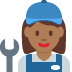 woman mechanic: medium-dark skin tone 👩🏾‍🔧 Discord emoji - free download
