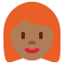 woman: medium-dark skin tone, red hair 👩🏾‍🦰 Discord emoji — free static PNG download