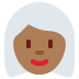 woman: medium-dark skin tone, white hair 👩🏾‍🦳 Discord emoji — free static PNG download