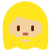 woman: medium-light skin tone, beard 🧔🏼‍♀️ Discord emoji — free static PNG download