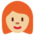 woman: medium-light skin tone, red hair 👩🏼‍🦰 Discord emoji — free static PNG download