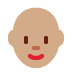 woman: medium skin tone, bald 👩🏽‍🦲 Discord emoji — free static PNG download