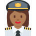 woman pilot: medium-dark skin tone 👩🏾‍✈️ Discord emoji — free static PNG download