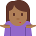 woman shrugging: medium-dark skin tone 🤷🏾‍♀️ Discord emoji — free static PNG download