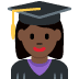 woman student: dark skin tone 👩🏿‍🎓 Discord emoji — free static PNG download