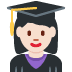 woman student: light skin tone 👩🏻‍🎓 Discord emoji — free static PNG download