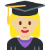 woman student: medium-light skin tone 👩🏼‍🎓 Discord emoji — free static PNG download