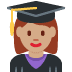 woman student: medium skin tone 👩🏽‍🎓 Discord emoji — free static PNG download