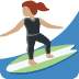 woman surfing: medium skin tone 🏄🏽‍♀️ Discord emoji — free static PNG download