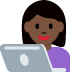 woman technologist: dark skin tone 👩🏿‍💻 Discord emoji — free static PNG download