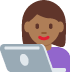 woman technologist: medium-dark skin tone 👩🏾‍💻 Discord emoji — free static PNG download