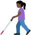 woman with white cane: dark skin tone 👩🏿‍🦯 Discord emoji — free static PNG download