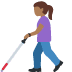 woman with white cane: medium-dark skin tone 👩🏾‍🦯 Discord emoji — free static PNG download