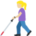 woman with white cane: medium-light skin tone 👩🏼‍🦯 Discord emoji — free static PNG download