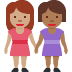 women holding hands: medium skin tone, medium-dark skin tone 👩🏽‍🤝‍👩🏾 Discord emoji — free static PNG download
