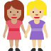 women holding hands: medium skin tone, medium-light skin tone 👩🏽‍🤝‍👩🏼 Discord emoji — free static PNG download