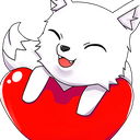 WhiteFoxHeart Discord emoji — free static PNG download
