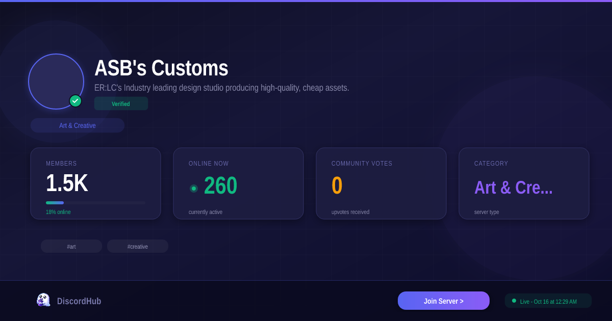 Join 🌸 ASB's Customs Discord — 995+ Active Art & Creative Members [2026]